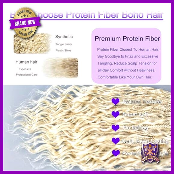 18 Inch Protein Fiber Crochet Box Braids Pre Looped Bohemian Style